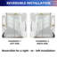 Porte de douche coulissante à panneau simple sans cadre l 72 à 76 po x H 66 po avec cadre en acier inoxydable doré brossé et verre trempé de 3/8 po-132950449