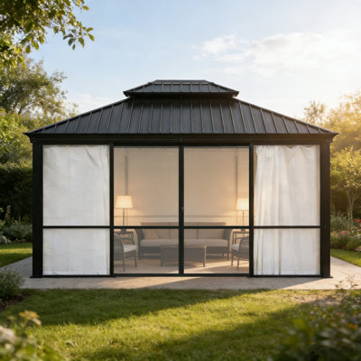 12' W x 10' D Polycarbonate Sunroom Hardtop Gazebo