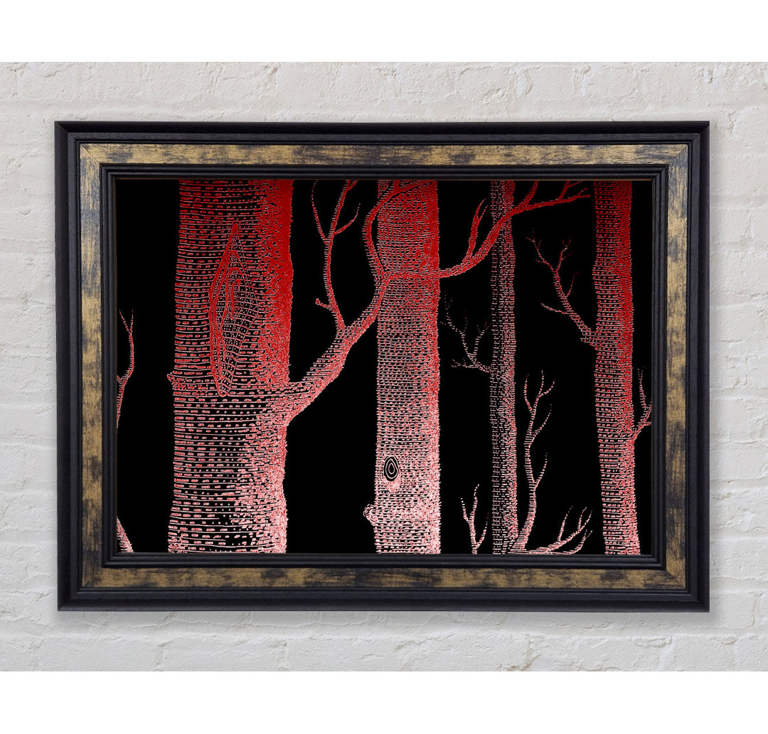 Red Night Trees - Einzelne Bilderrahmen Kunstdrucke