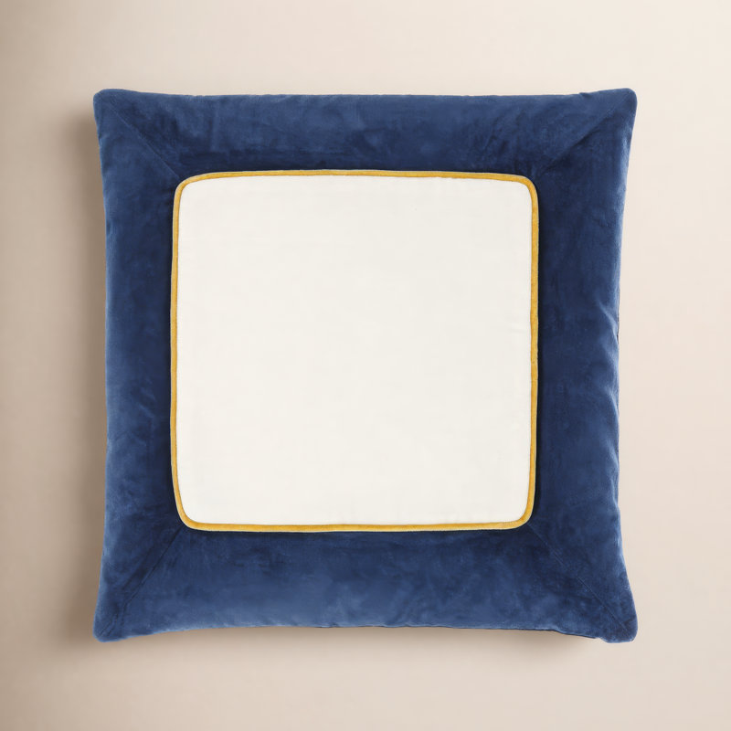 Rainier Cotton Throw Pillow, Dark Blue, Polyester/Polyfill, 22" x 22"