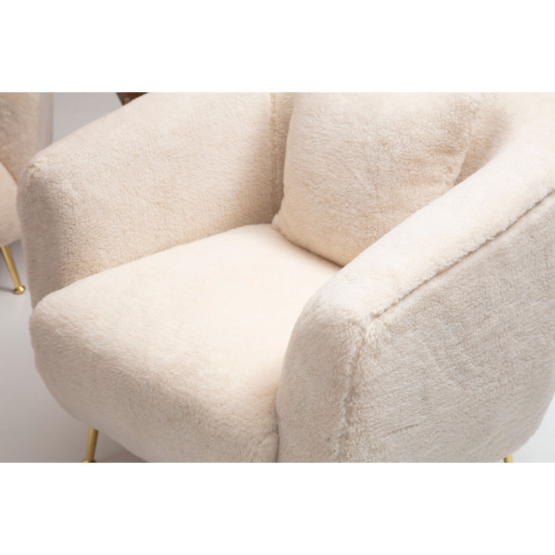 Fauteuil en polyester l 33,46 po Sirine, Polyester blanc