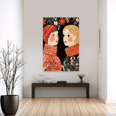 «Folk Floral Friends», reproduction d'art fantaisiste d'automne