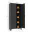 Armoire de rangement en acier 71 po avec 2 portes profilées et tablettes réglables, rangement multifonctionnel pour la chambre à coucher, le salon et la cuisine-880424783
