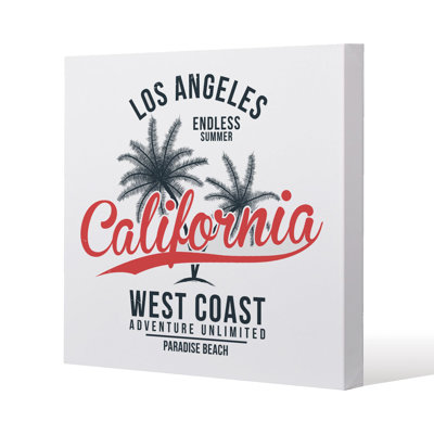 Cali West Coast Slim Style Canvas Print, 15mm Slim Real wood.