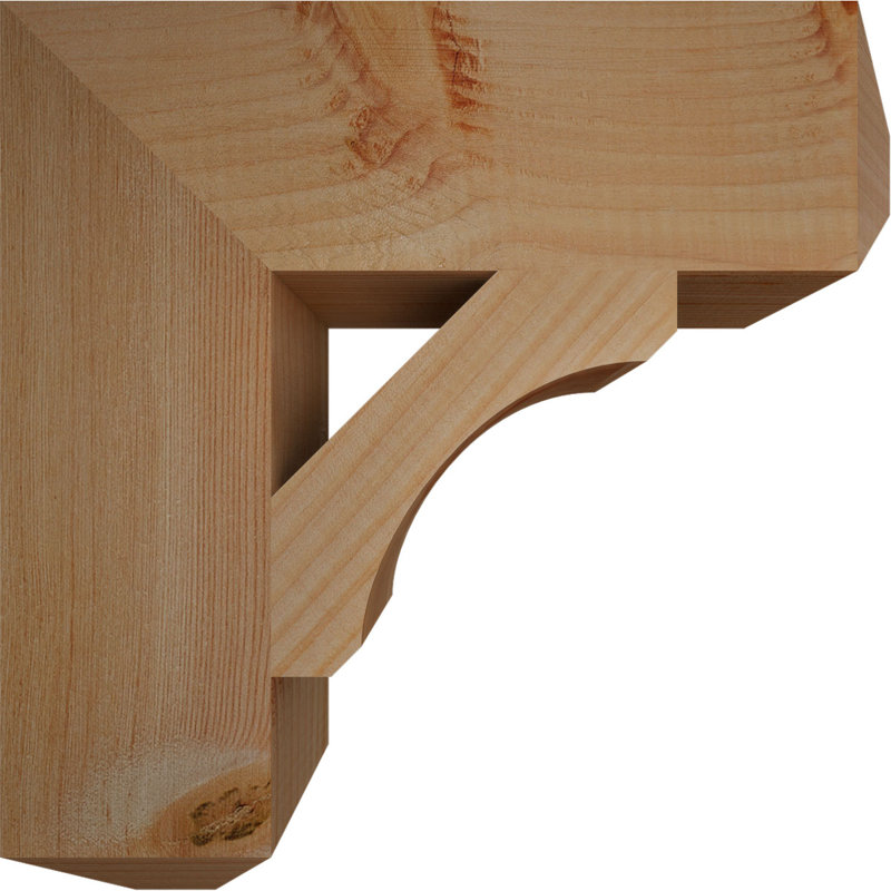 H Support en bois / corbeau, H 14 po x l 3,5 po x P 14 po, Douglas (lisse)