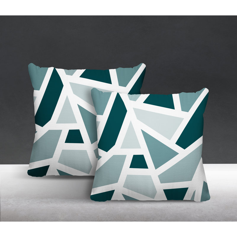 Coussin carré intérieur / extérieur Marion, L 15 po x H 15 po, Émeraude