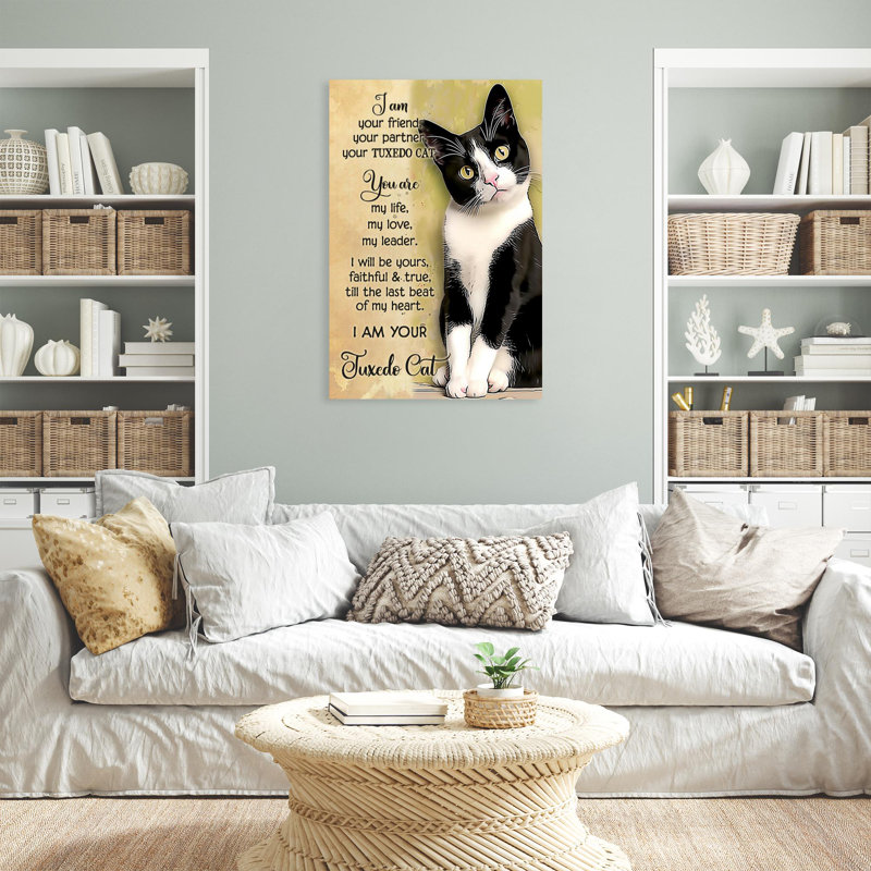 Impression sur toile Elishia I Am Your Tuxedo Cat 1 sur toile, H 36 po x l 24 po x P 1,25 po