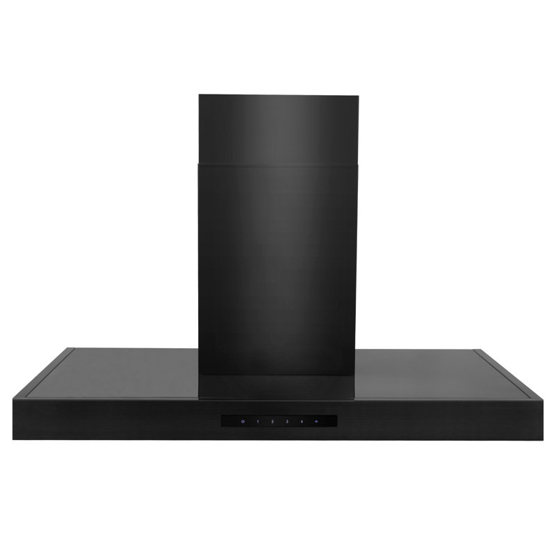 36" 400 CFM Ducted Wall Mount Range Hood, Black Stainless Steel