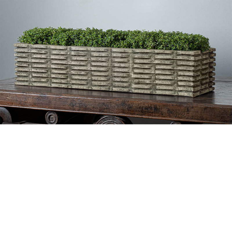 Jardinière en trame, H 4,25 po x l 20 po x P 6,25 po