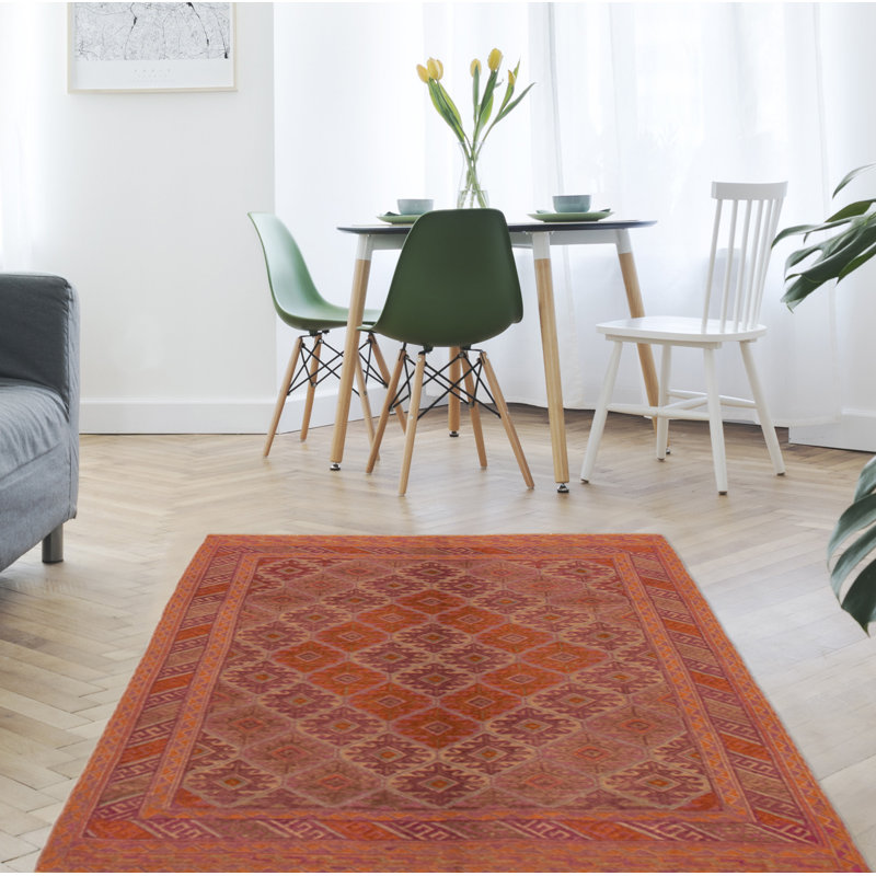 Tapis mauve noué à la main de conception unique 5 pi x 6 pi 0 po Jobka