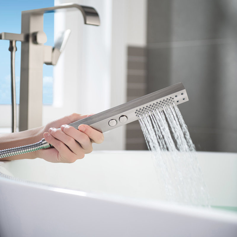 Velvet 1 Handle Waterfall Faucet with Diverter, Brushed Nickel