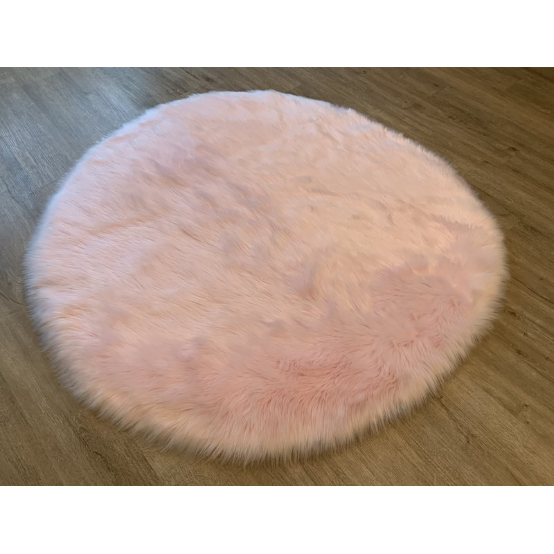 Mar Vista Faux Sheepskin Indoor Rug, Round 2'6"