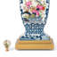 Garden Trellis Hand Painted Porcelain Table Lamp with Gold Base