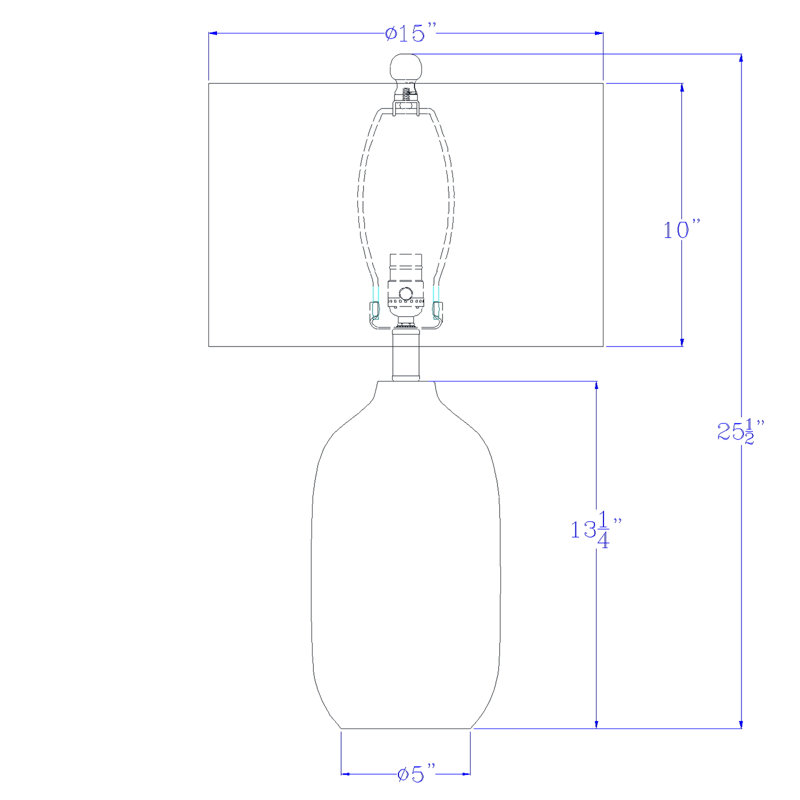 Lampe de table 150 W à 3 voies en céramique avec abat-jour en tissu rigide