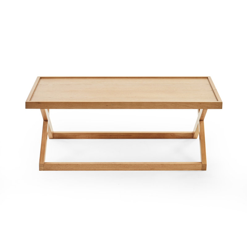 Solid Wood Cross Legs Coffee Table