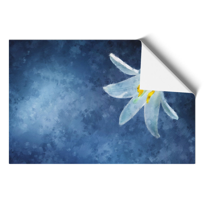 White Flower Painting - Frameless Print, 42cm H x 59cm W x 0.1cm D