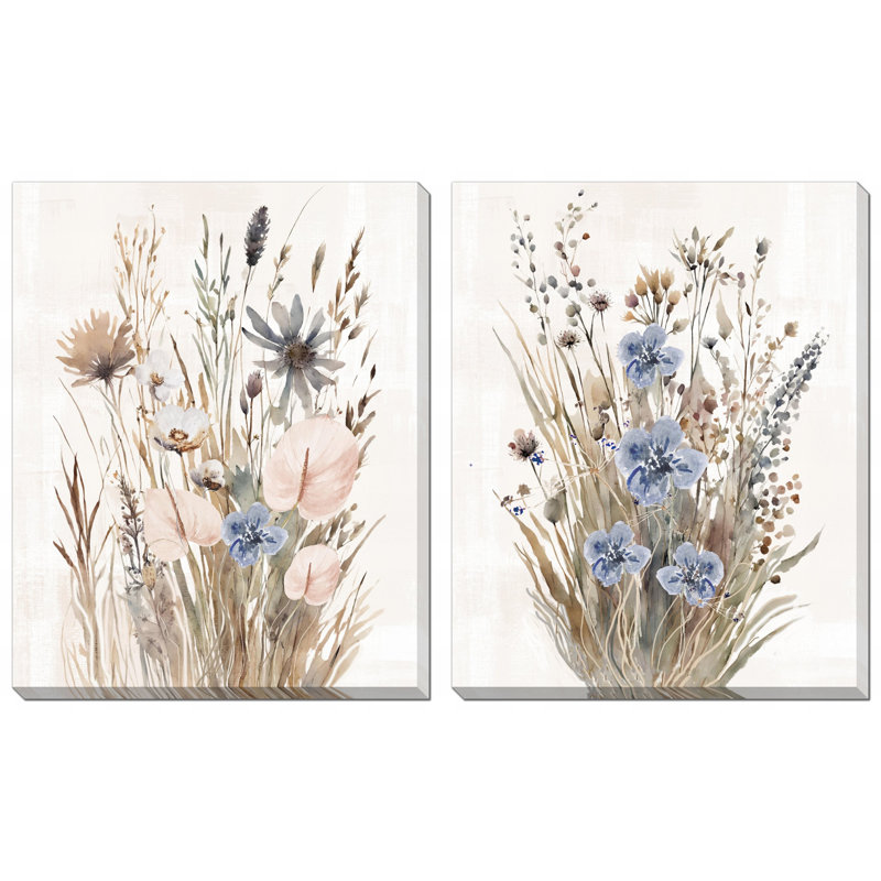 Ensemble d'œuvres d'art sur toile herbes sauvages