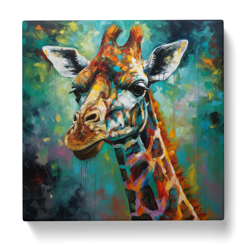 Giraffe Expressionism No.2 - Wrapped Canvas, 50cm H x 50cm W x 3cm D