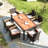 6 - Person Acacia Wicker Patio Dining Set with Rectangular Table , Cushions Included