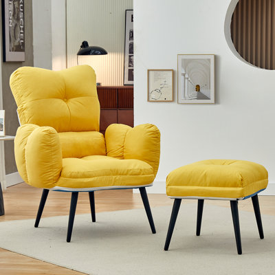 Tauranac Upholstered Accent Chair with Footstool