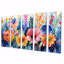 «Pink Blue Flowers Under Water II - Botanicals», ensemble d'art sur toile-2008048068