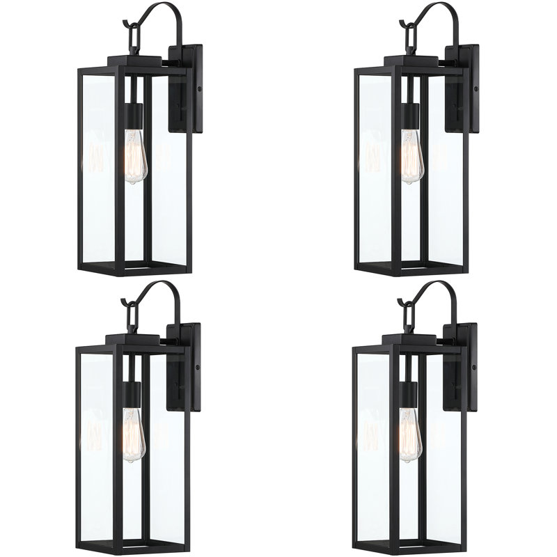 Lanterne murale d'extérieur noir mat Schlegel, H 22,5 po x l 7 po x P 7 po