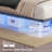 Floating Bed Frame with Charging Station and LED Lights-1974554641