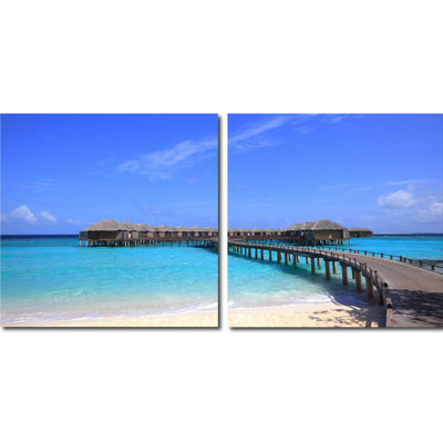 « bridge to paradiseed », ensemble de 2 reproductions de photos encadrées sur toiles baxton studio diptych