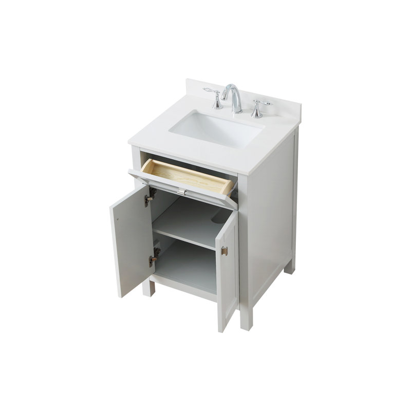 Juniper 24'' Free Standing Single Bathroom Vanity Set with Countertop and Sink, Dove Gray