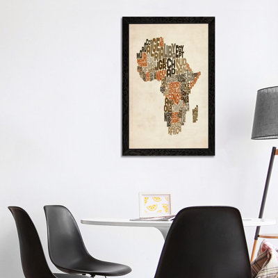 Map Of Africa by Michael Tompsett - Print on Canvas