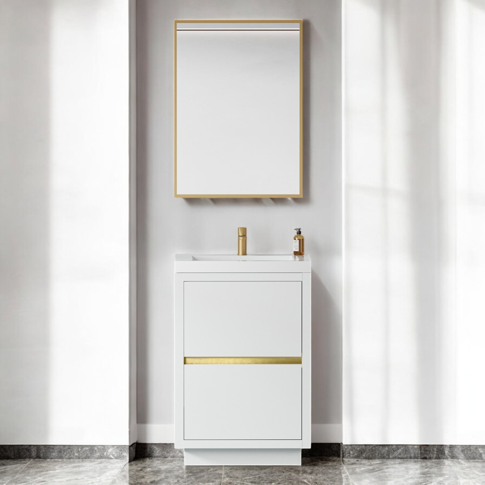 Beira 24" Single Bathroom Vanity, Glossy White