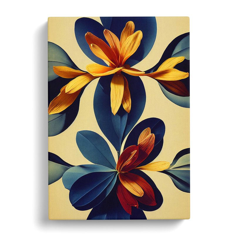 XC1022-1709X Cool Flowers - Wrapped Canvas Print, 50cm H x 35cm W x 3cm D