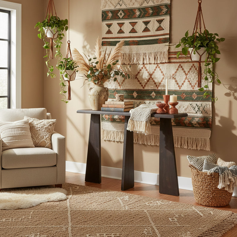 39.4'' Solid Wood Console Table, Anthracite