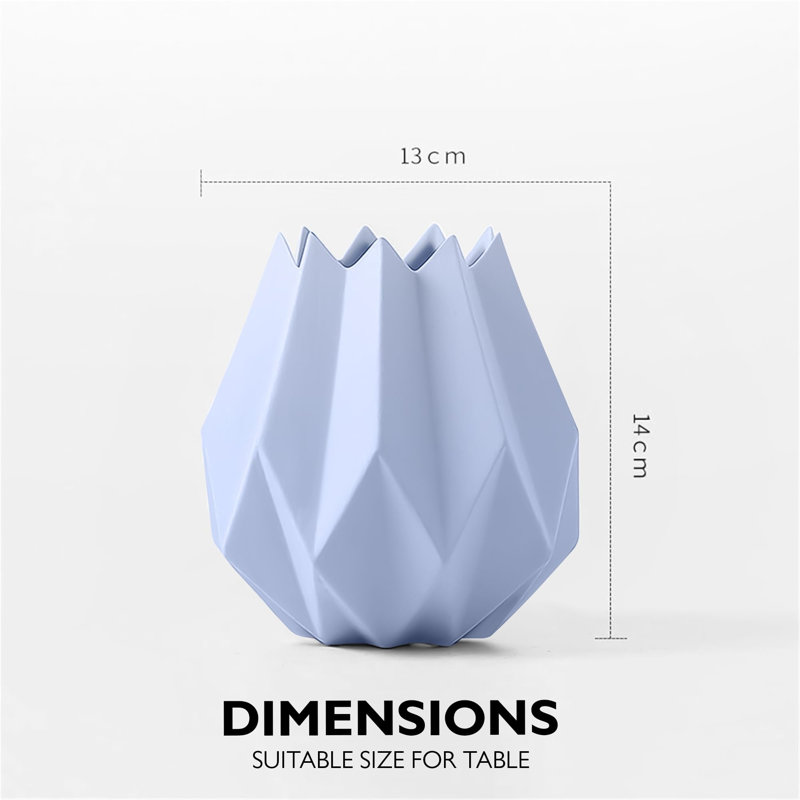 Curtavious Ceramic / Porcelain Floor Vase, Blue