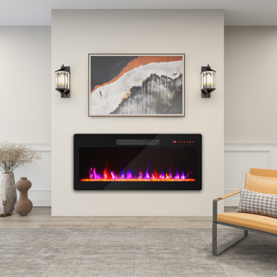 Beckemeyer Black Electric Fireplace