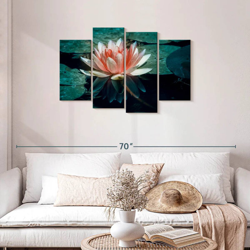 Harnek Water Lily Reflection, H 27 po x l 43 po