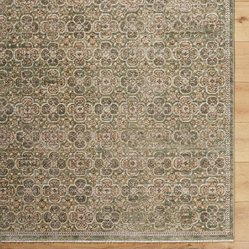 Brown Traditional Rug, Bordered Floral Easy to Clean Rug For Living Room, Dining Room, Bedroom, Rectangle 140 x 200 cm