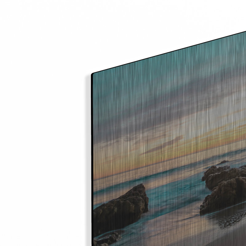 Art mural en métal luxueux «Malibu Sunset» par Elena Chukhlebova, 24 po x 16 po, H 16 po x l 24 po