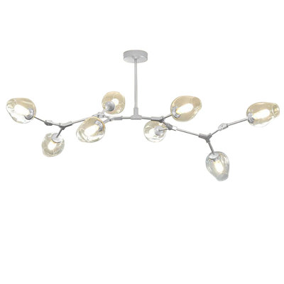 Brustrom Long 6fts 8-Light Sputnik Chandelier Ceiling Light Fixture with LED 3 Colour Bulbs