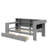 Twin Size Platform Bed With Storage Shelves, Drawers, Charging Station, LED, Desk And Upholstered Headboard-1052548383