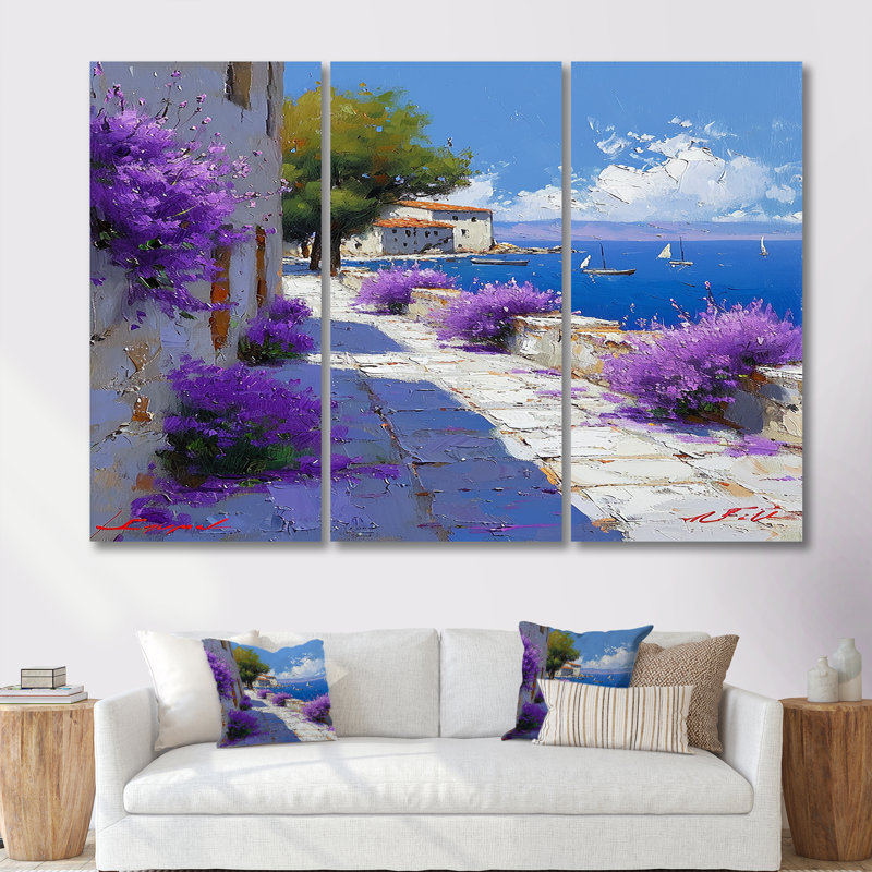 Ingun - Ensemble de décoration murale plage, H 28 po x l 36 po x P 1 po, Toile tendue