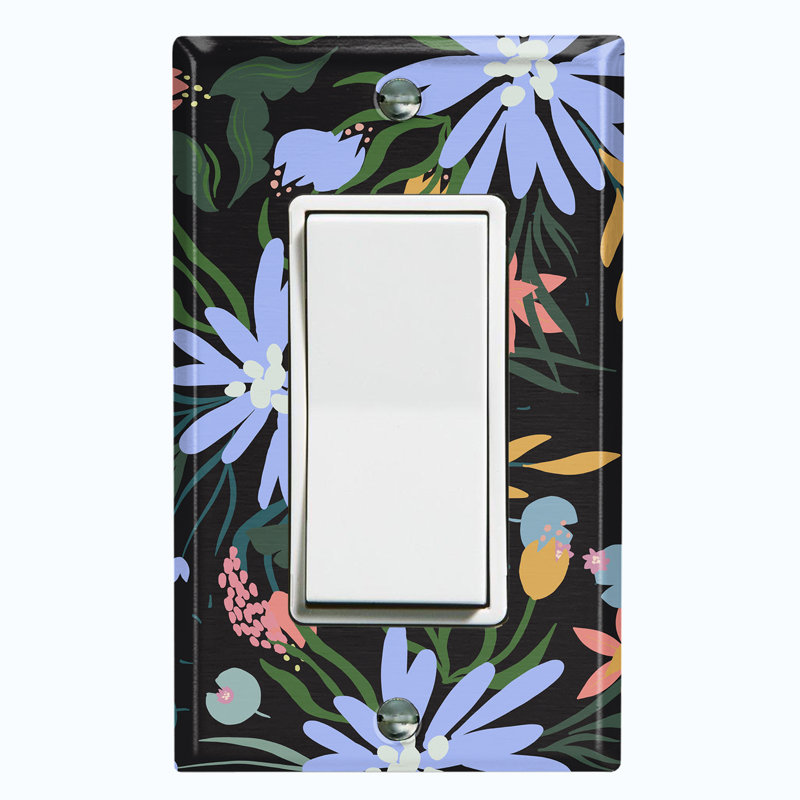 Plaque murale berçante multicolore à motif de fleurs roses et feuilles