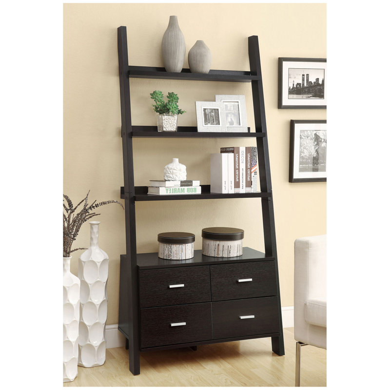 Shasta Cappuccino 5-Shelf Storage Ladder Bookshelf