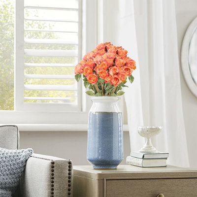 12PCS Fleurs artificielles roses en soie