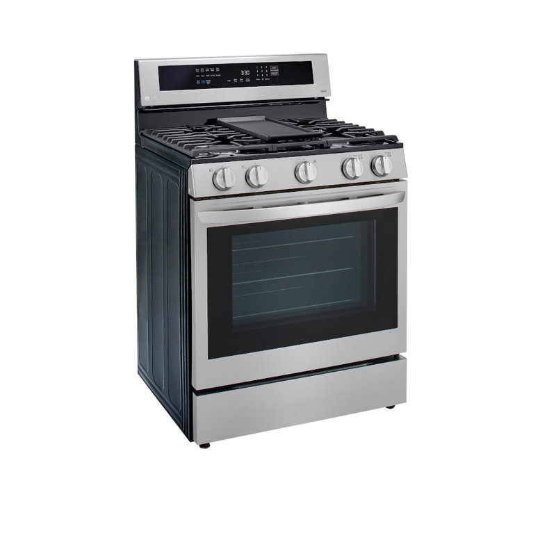 LG Smart Wi-Fi Enabled True Convection InstaView® Gas Range with Air Fry, 5.8 cu. ft., Stainless Steel