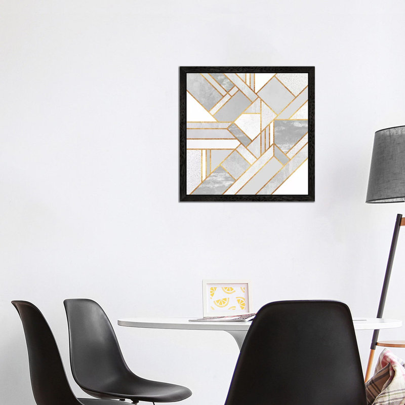 Gold City by Elisabeth Fredriksson - Print on Canvas, Black Framed, 66.04 cm H x 66.04 cm W