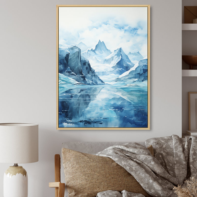 Latayvia Alaska Glacial Reflections, reproduction d'art sur toile, Cadre naturel flottant, H 44 po x l 34 po x P 1,5 po