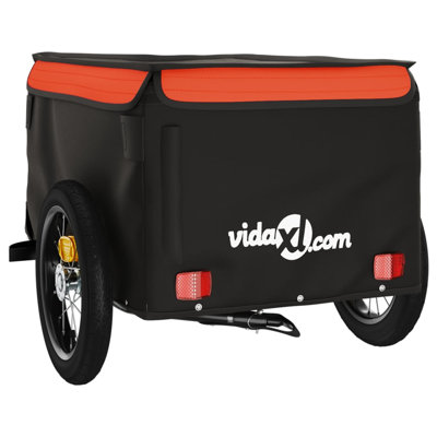 vidaXL Bike Trailer Kids Bicycle Cargo Trailer Cart Wagon with Tow Bar Iron