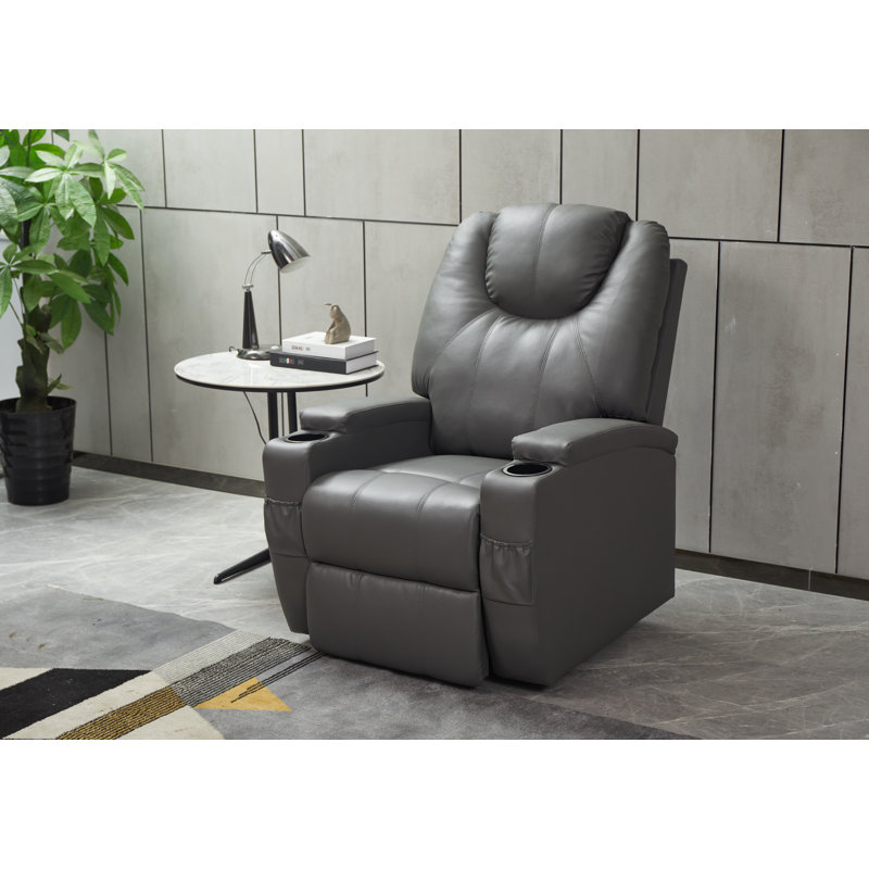 Fauteuil inclinable électrique en cuir Vegan, Similicuir beige
