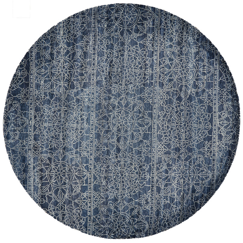 Tapis floral et botanique transitionnel Olivier, Rond 9 pi, Ivoire ivoire